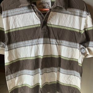Aeropostale Men's Brown Striped Shirt